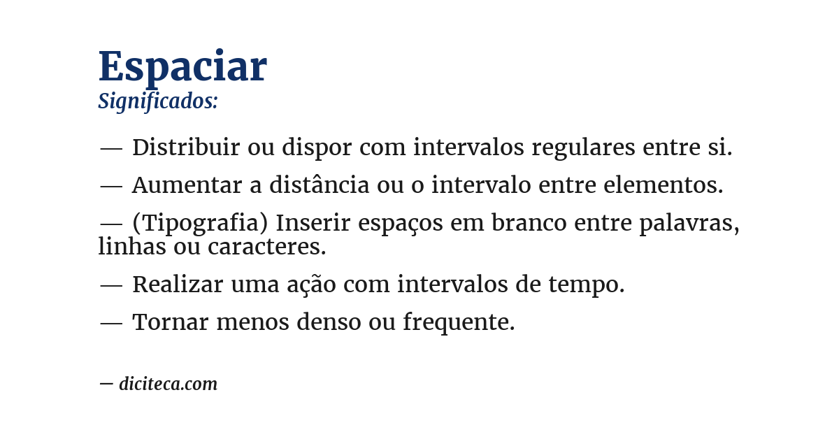 Significado de espaciar