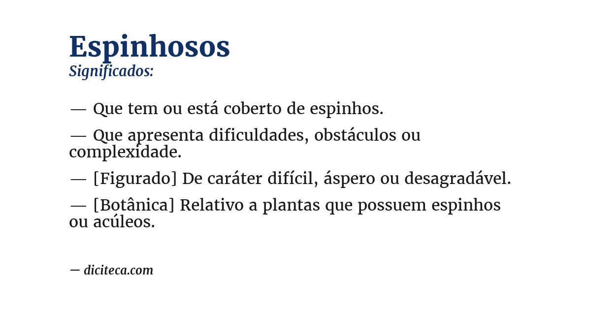 Significado de espinhosos
