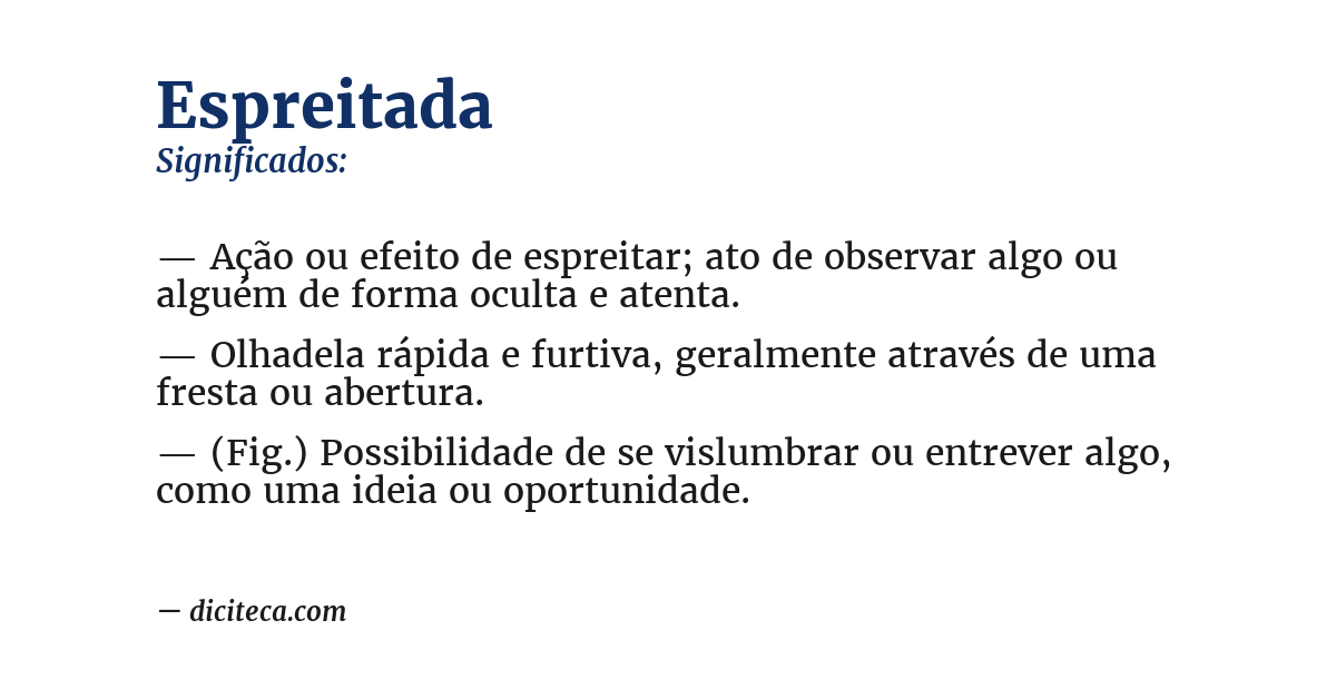 Significado de espreitada