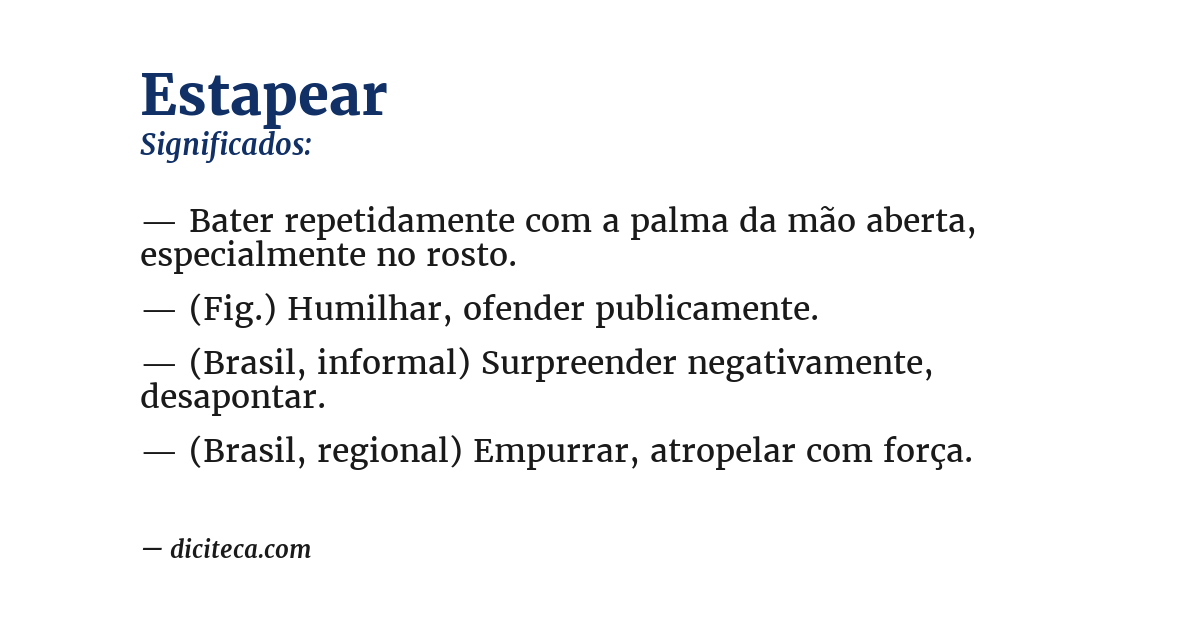 Significado de estapear