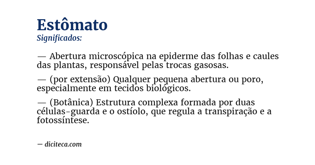 Significado de estômato