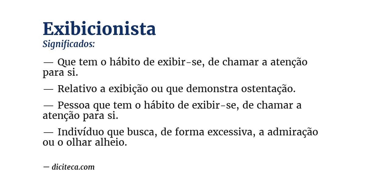Significado de exibicionista