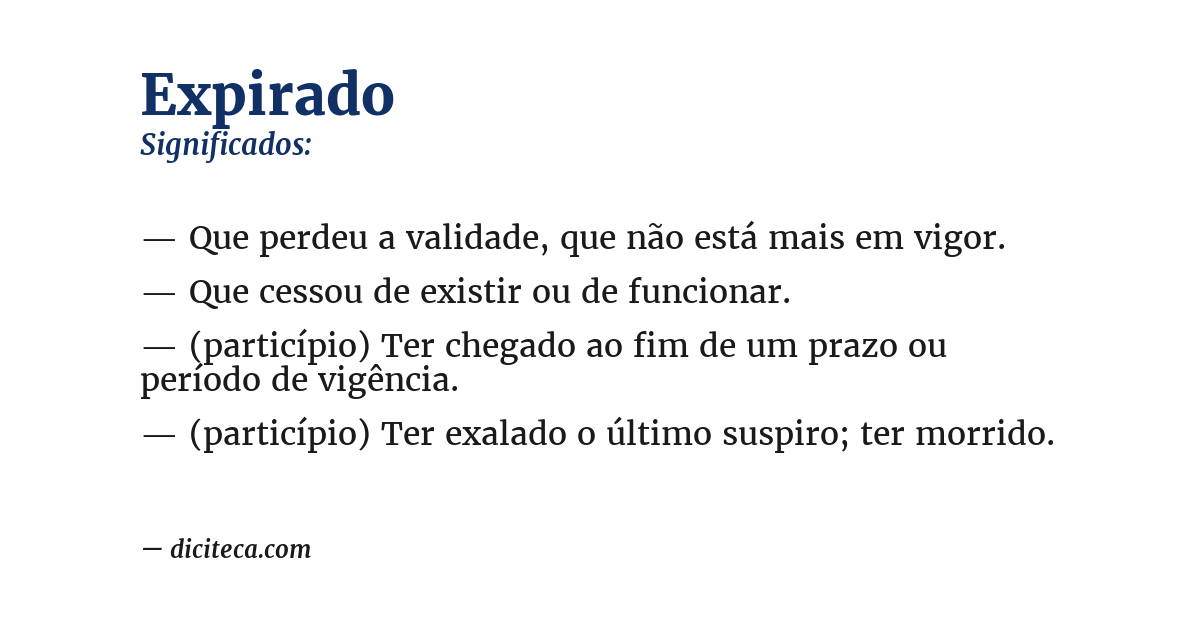 Significado de expirado
