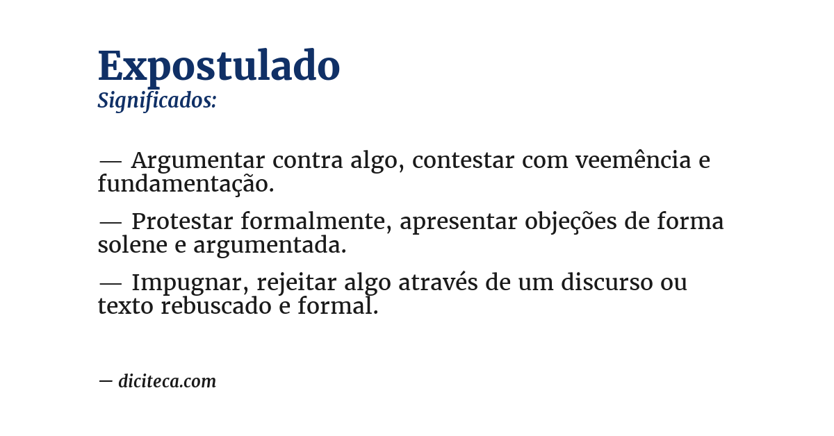 Significado de expostulado