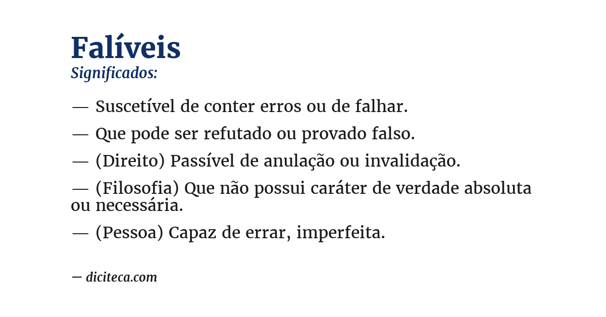 Significado de falíveis