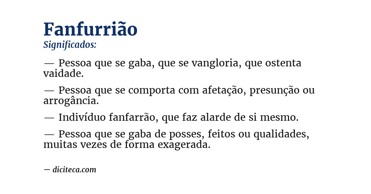 Significado de fanfurrião