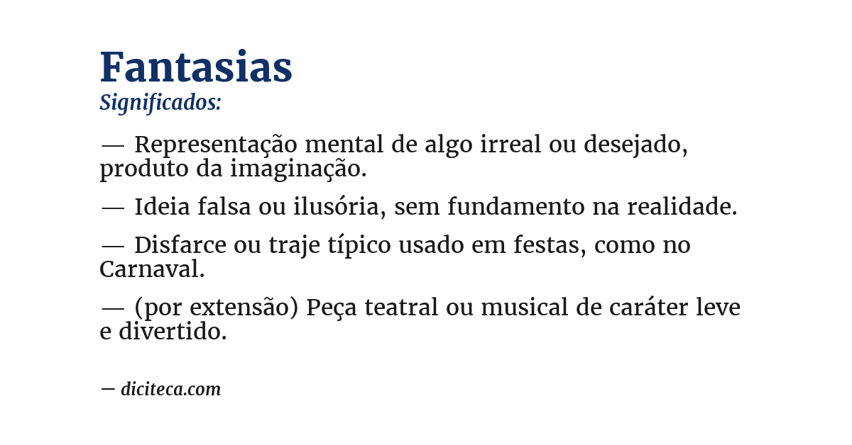 Significado de fantasias