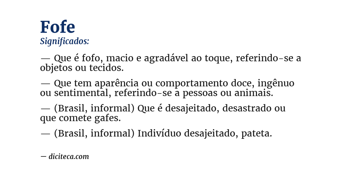 Significado de fofe