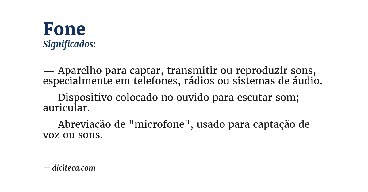 Significado de fone