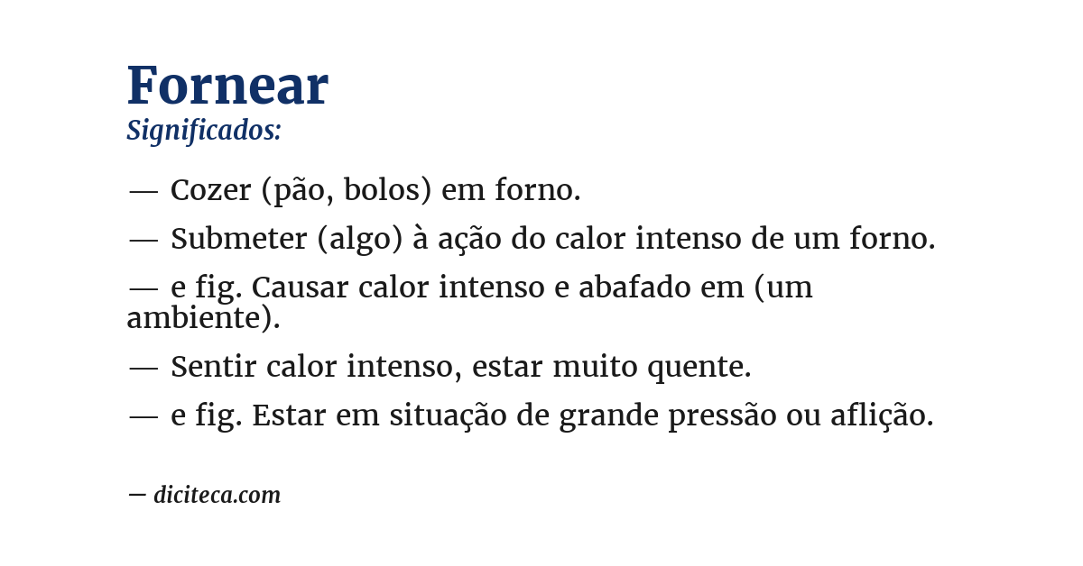 Significado de fornear