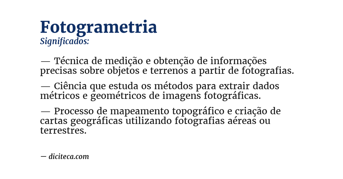 Significado de fotogrametria