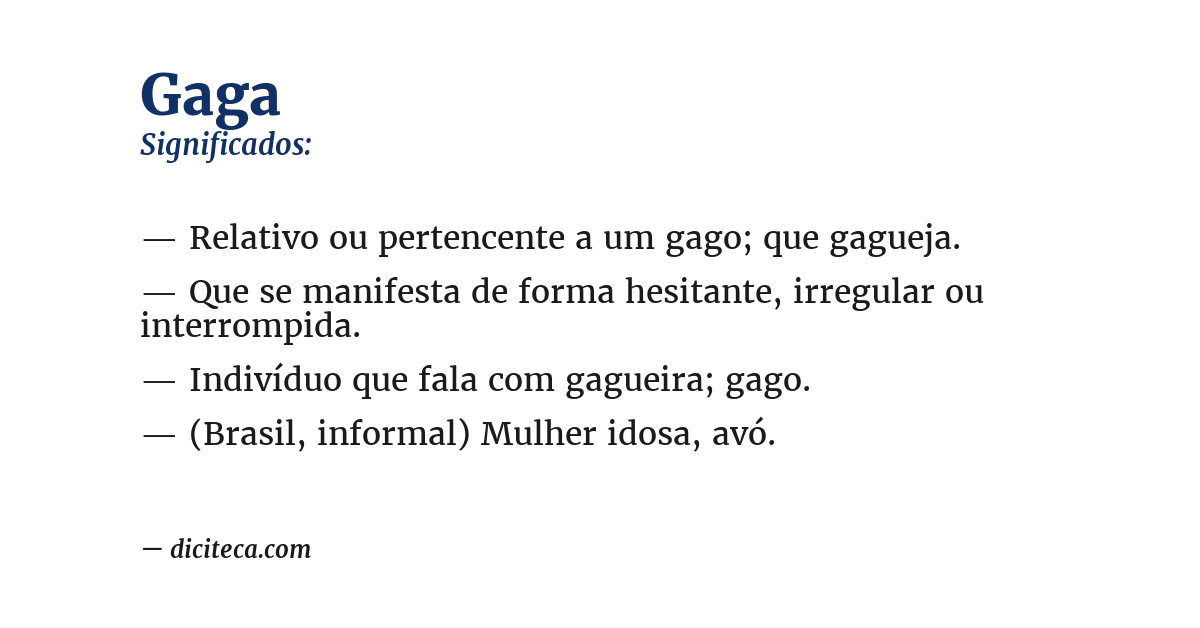 Significado de gaga