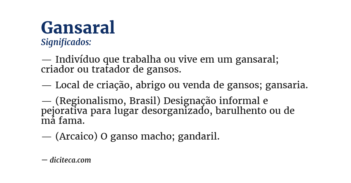 Significado de gansaral
