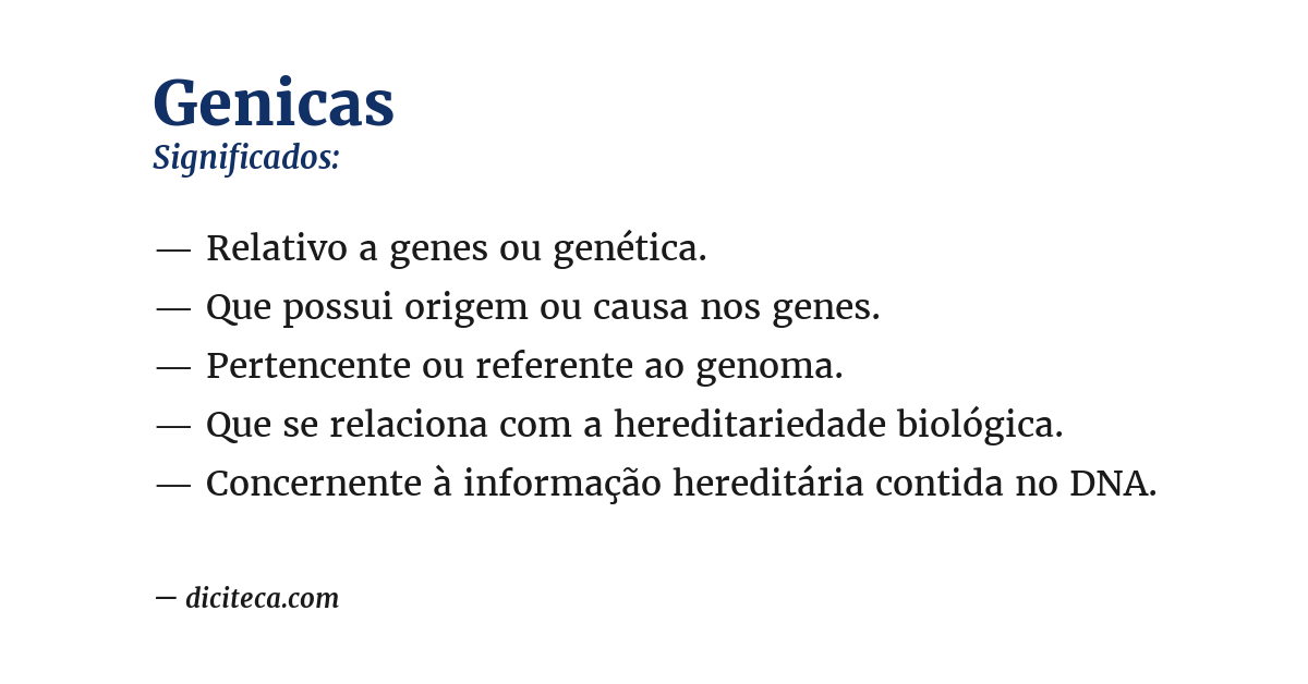 Significado de genicas