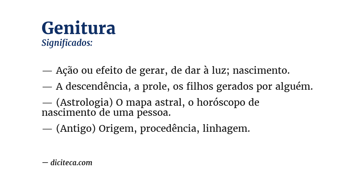 Significado de genitura