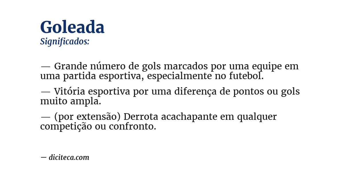Significado de goleada