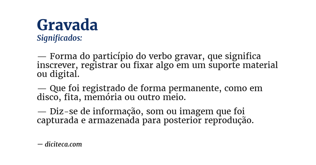 Significado de gravada