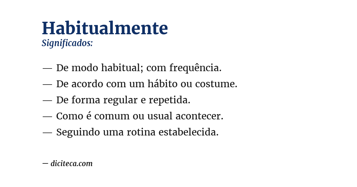 Significado de habitualmente