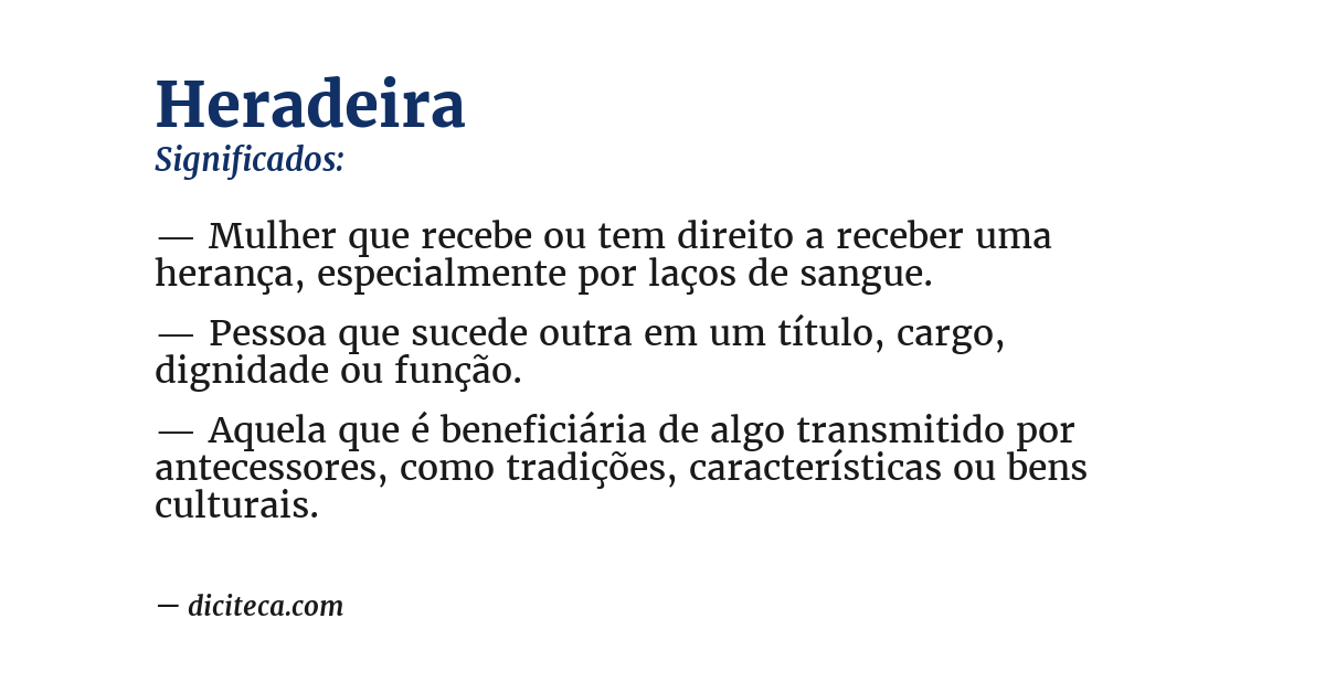 Significado de heradeira