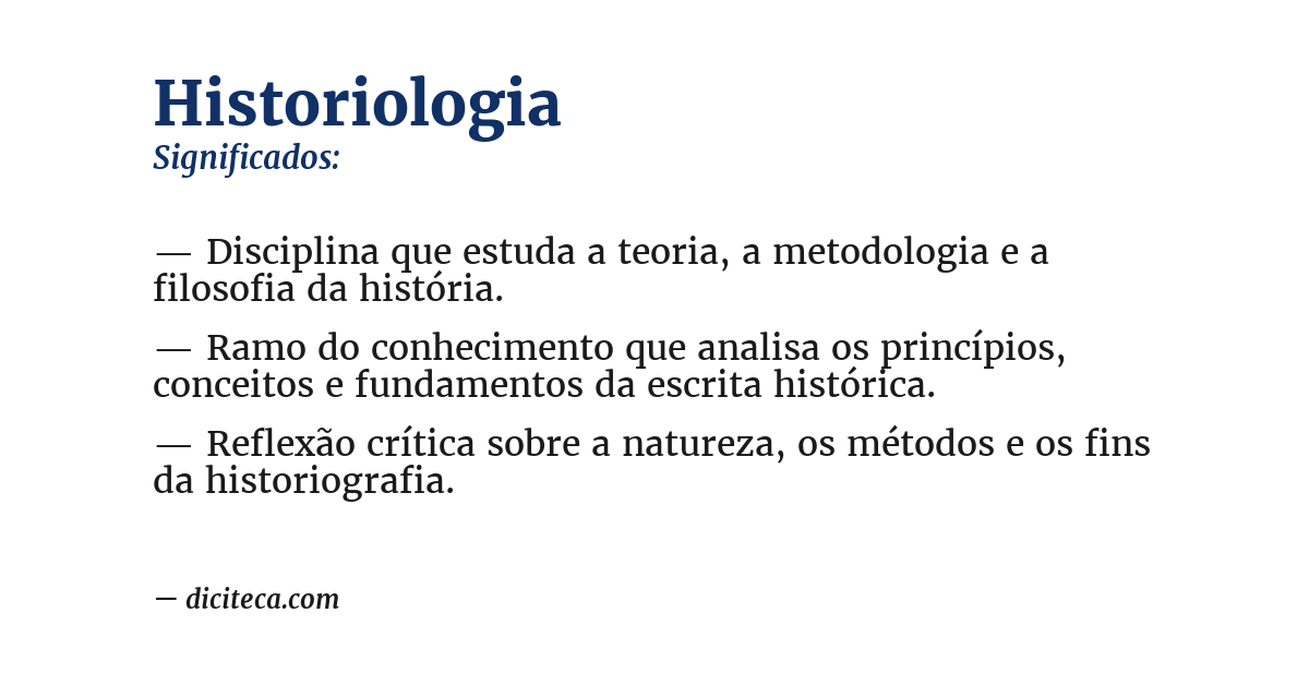 Significado de historiologia