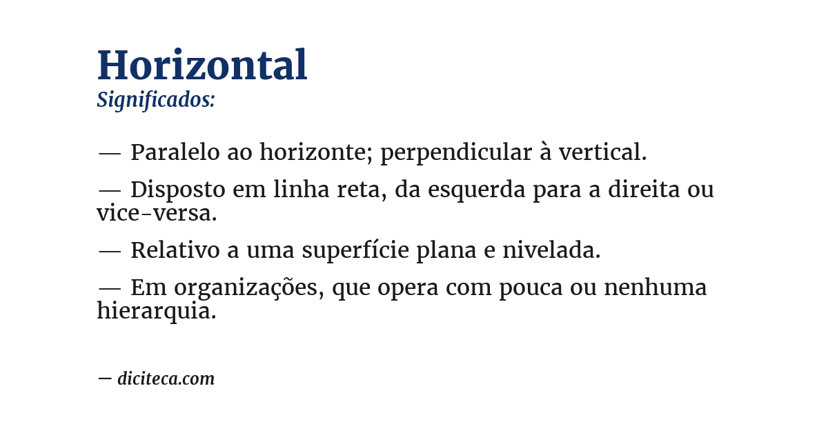 Significado de horizontal