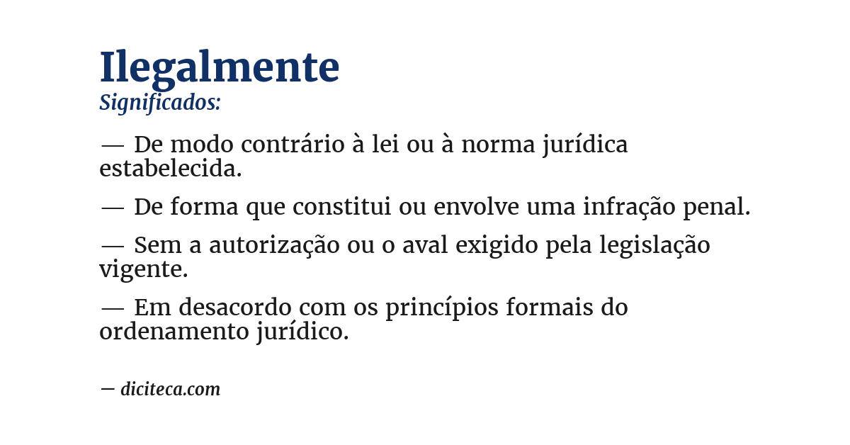 Significado de ilegalmente