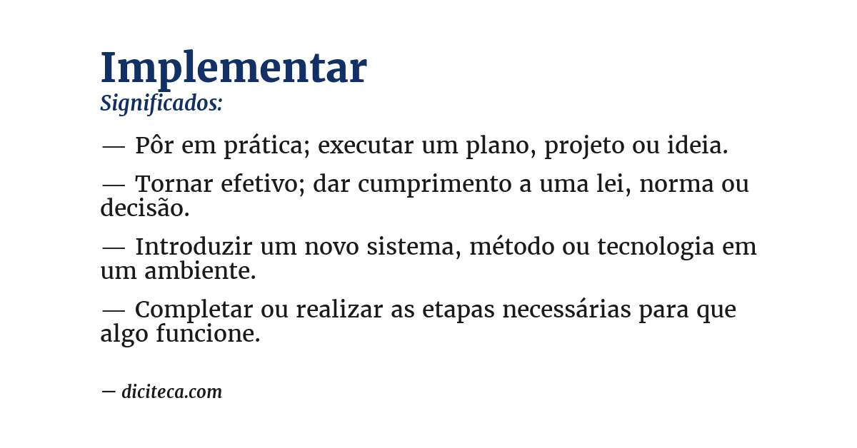 Significado de implementar