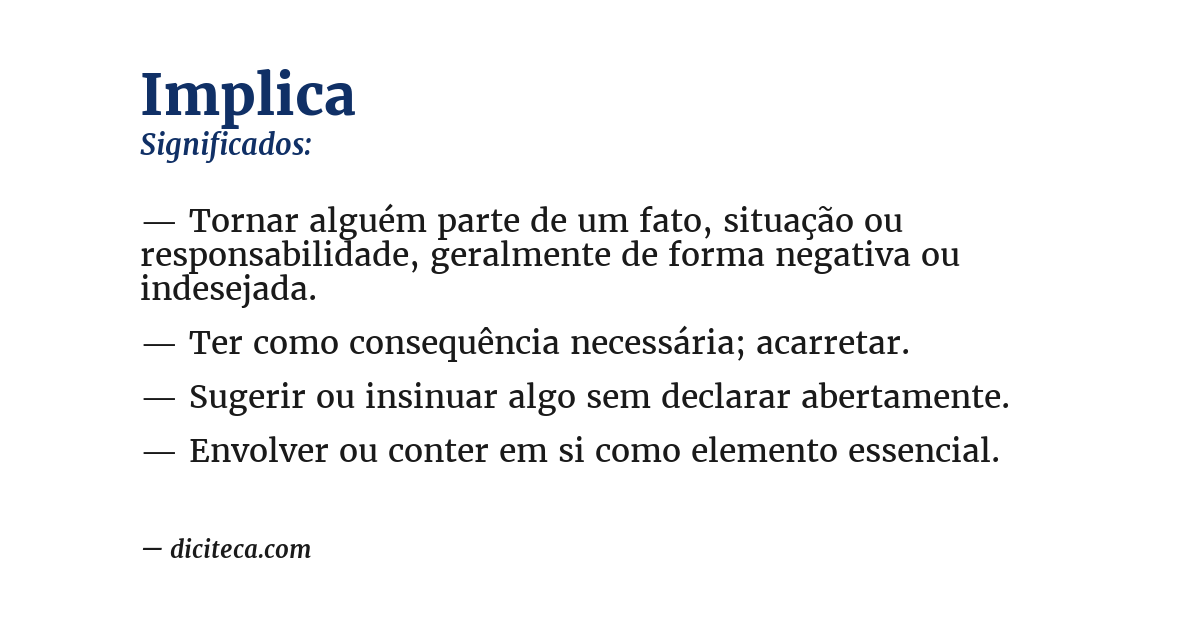 Significado de implica