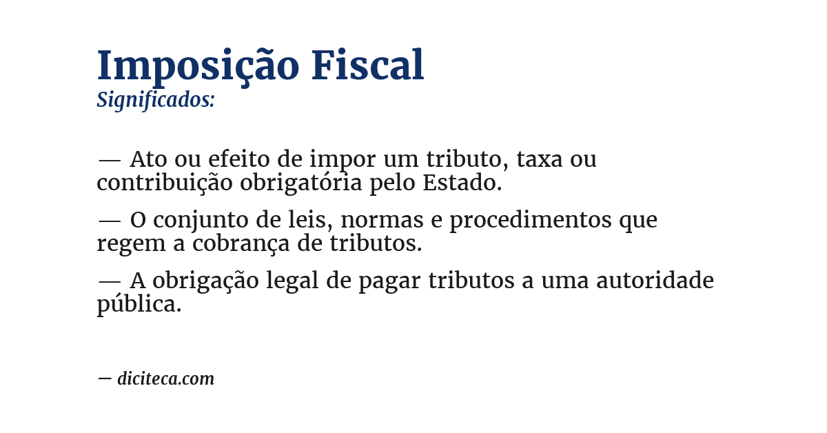 Significado de imposição fiscal