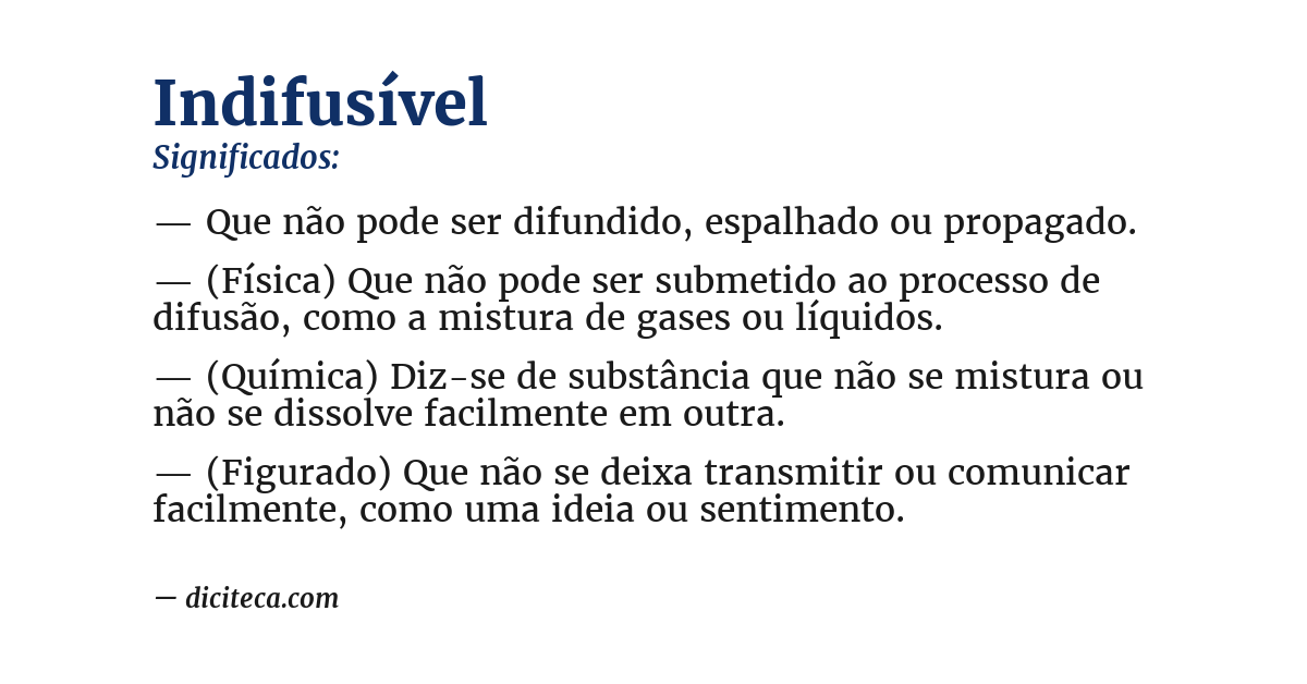 Significado de indifusível