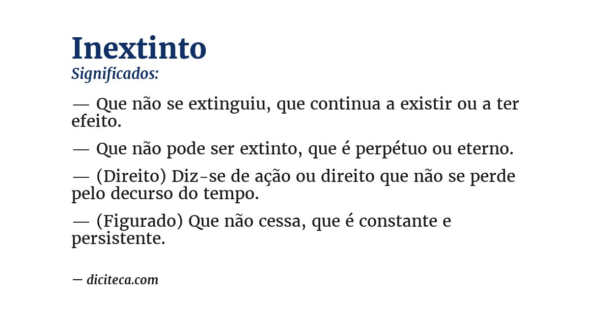 Significado de inextinto