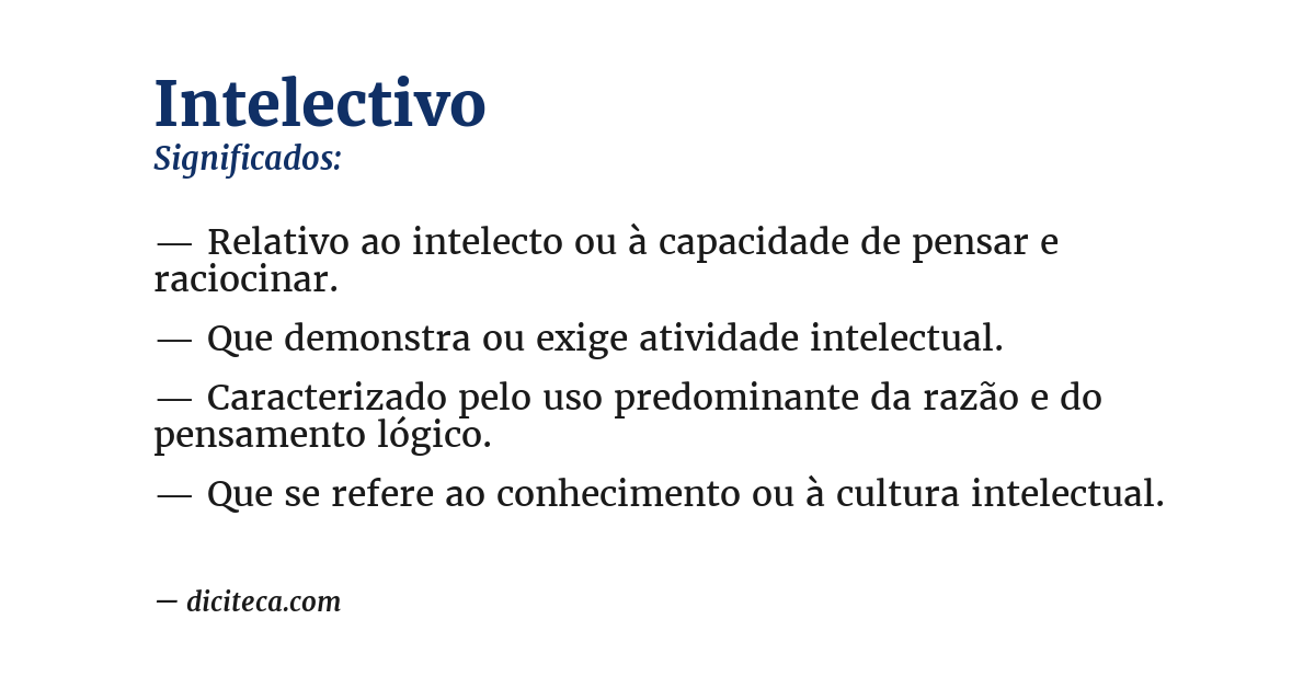 Significado de intelectivo