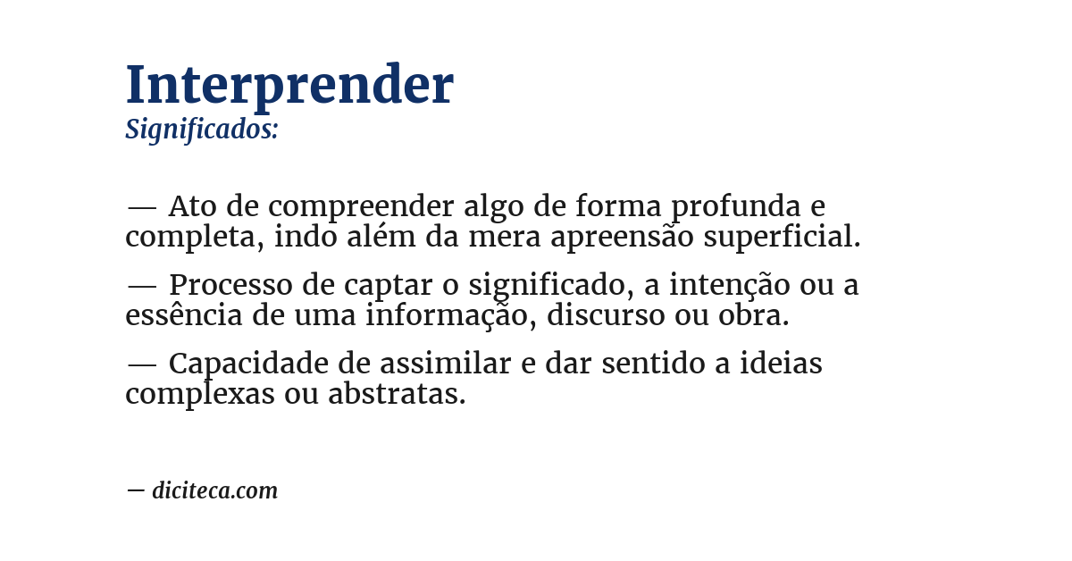 Significado de interprender
