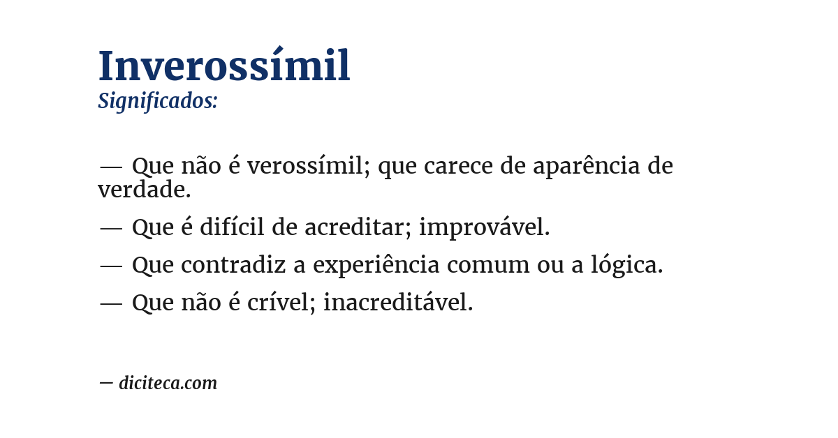 Significado de inverossímil