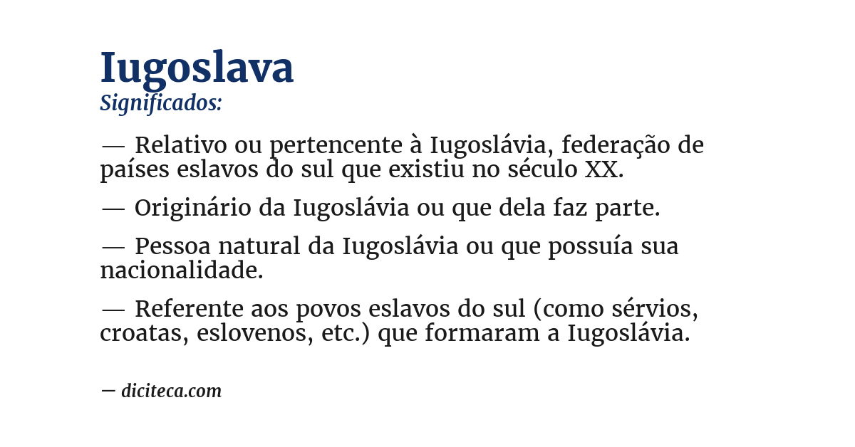 Significado de iugoslava