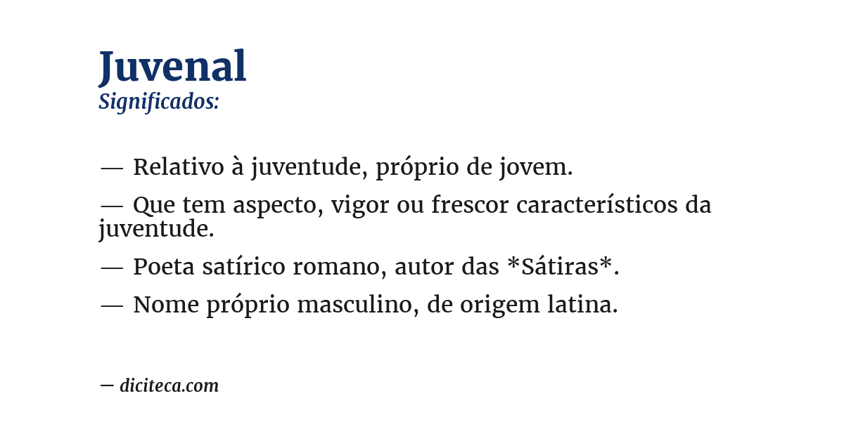 Significado de juvenal