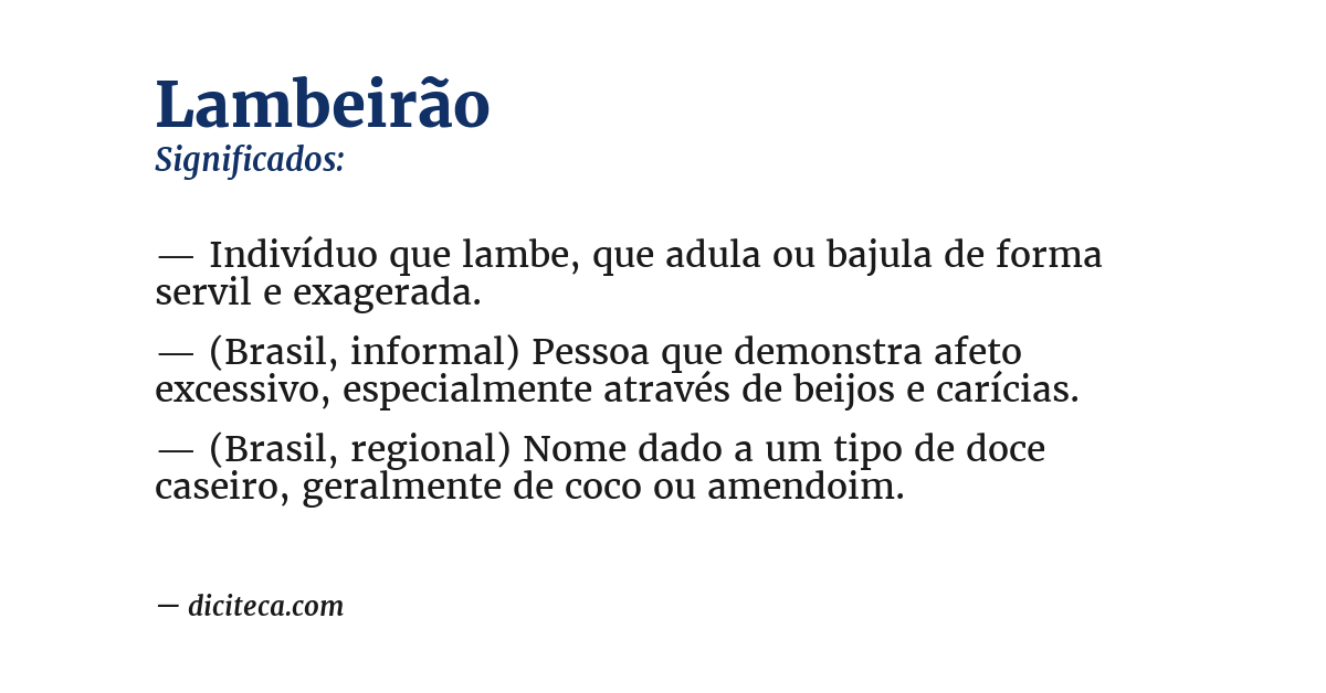 Significado de lambeirão