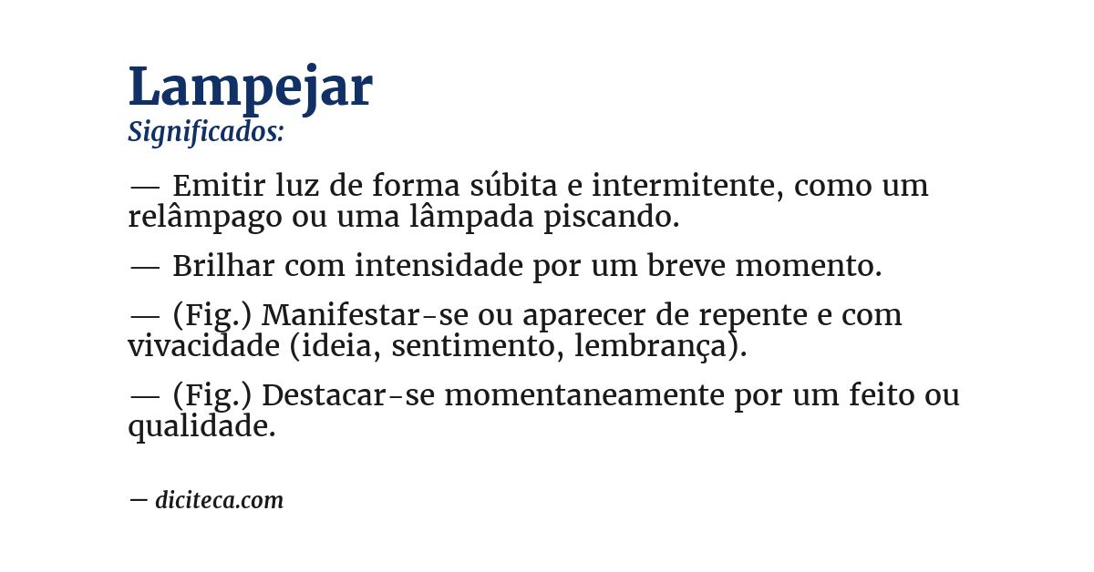 Significado de lampejar