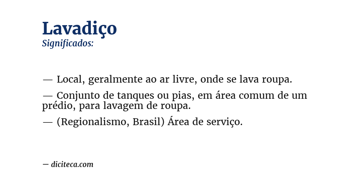 Significado de lavadiço