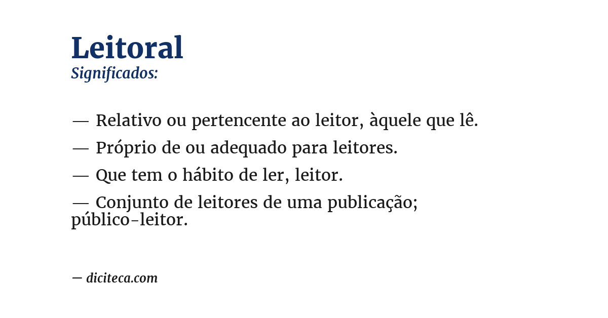 Significado de leitoral