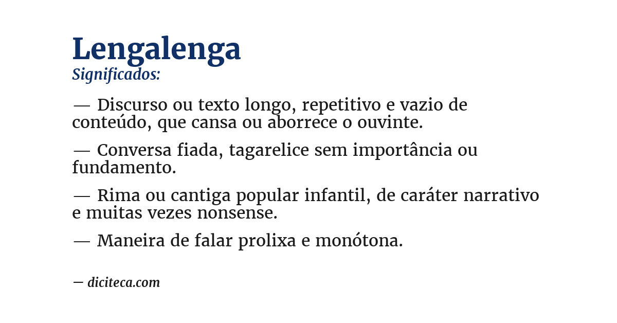 Significado de lengalenga