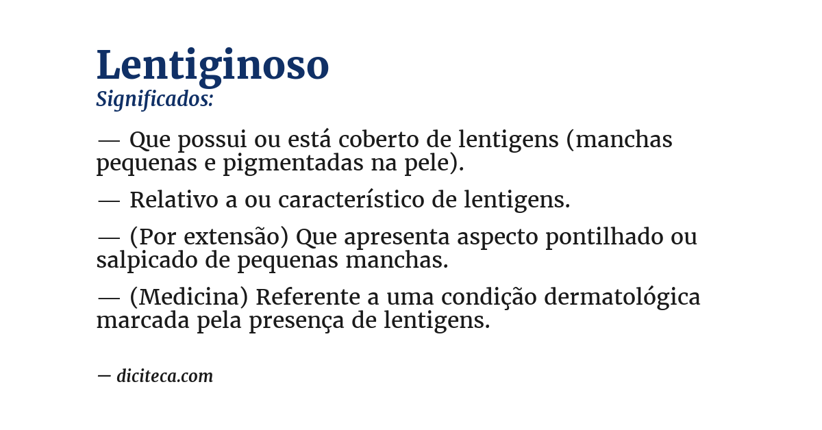 Significado de lentiginoso