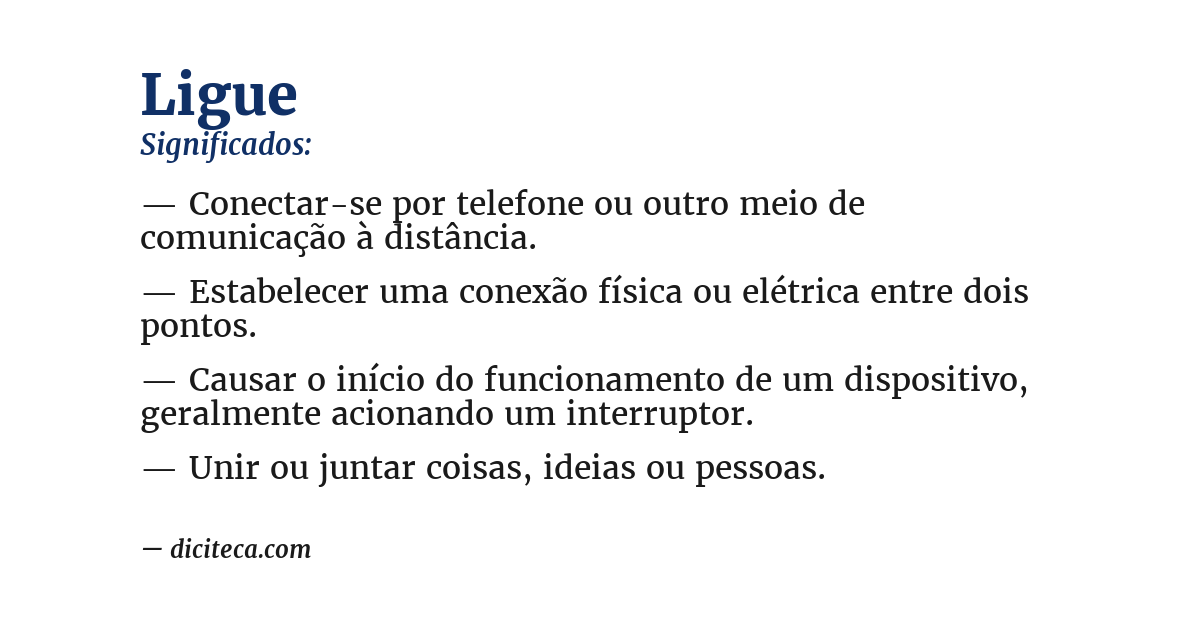 Significado de ligue