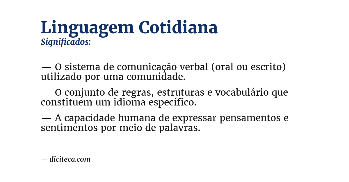 Significado de linguagem cotidiana