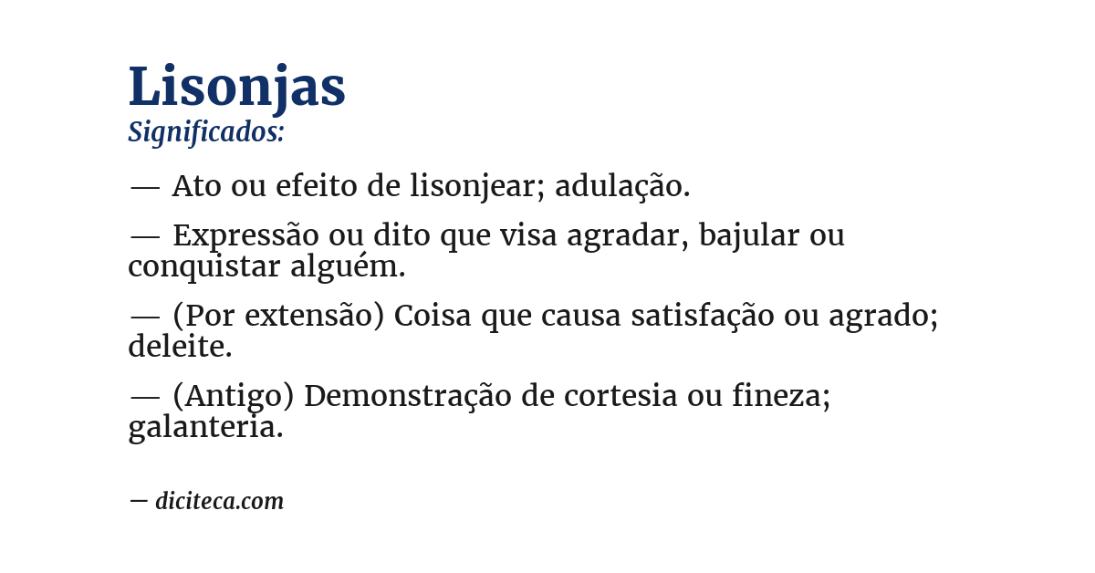 Significado de lisonjas