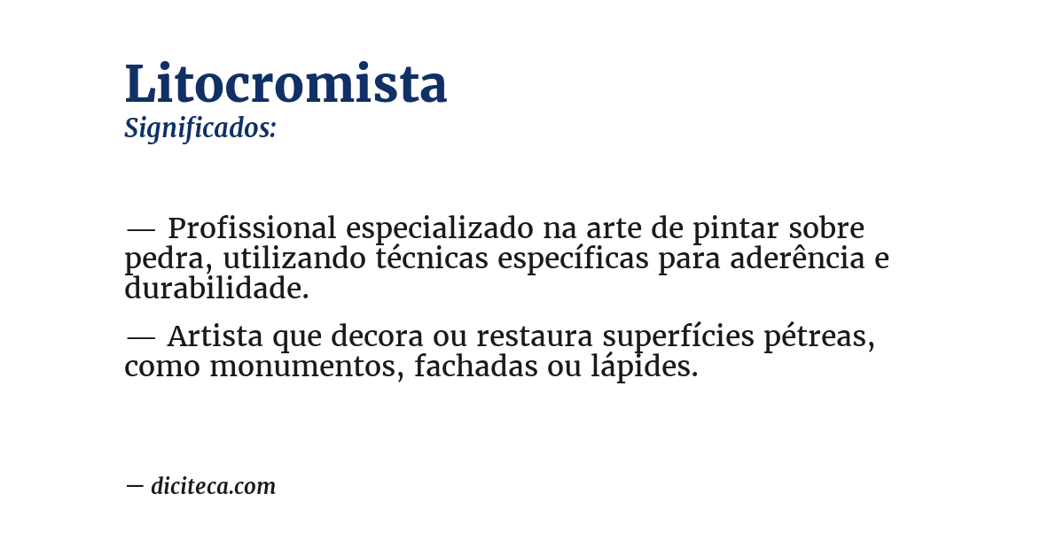 Significado de litocromista