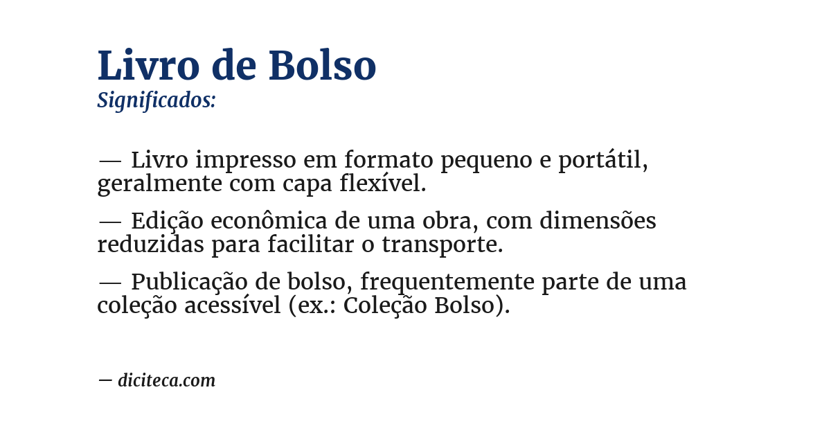 Significado de livro de bolso