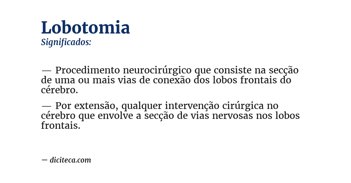 Significado de lobotomia
