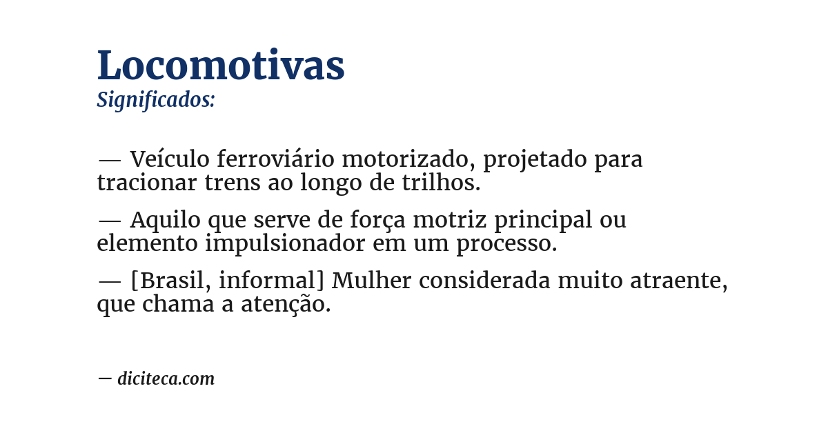Significado de locomotivas