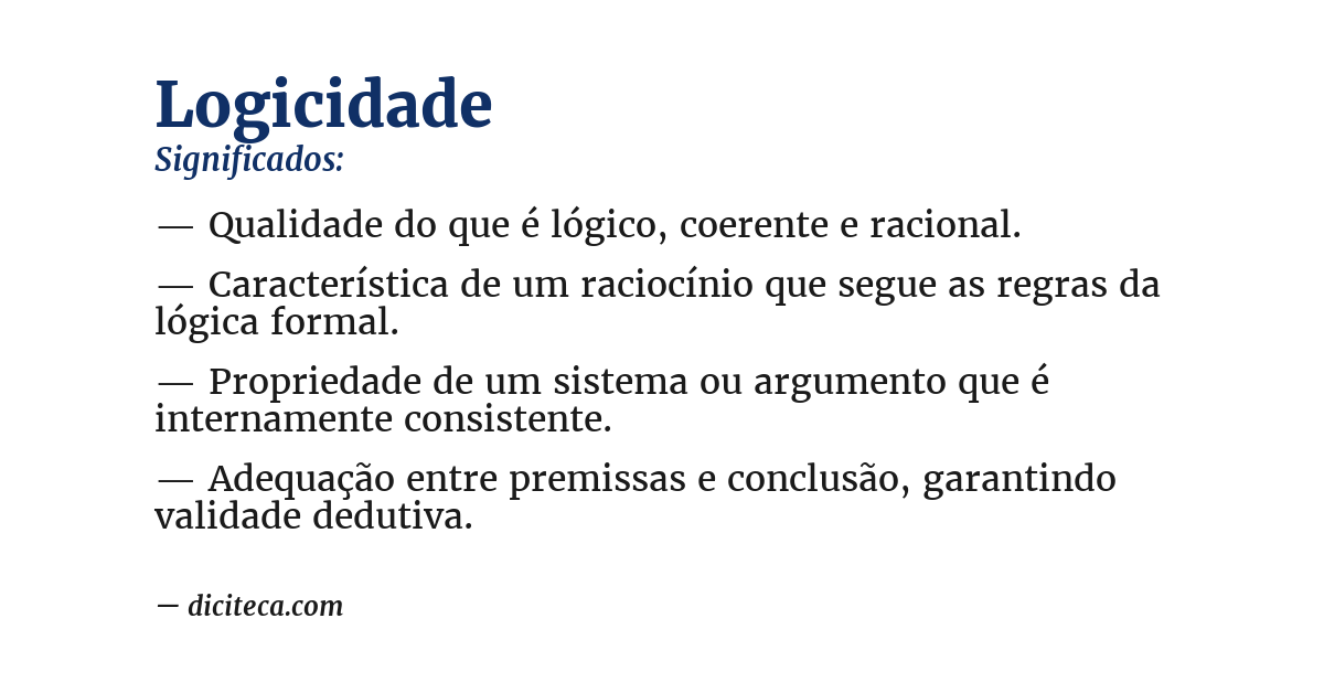 Significado de logicidade